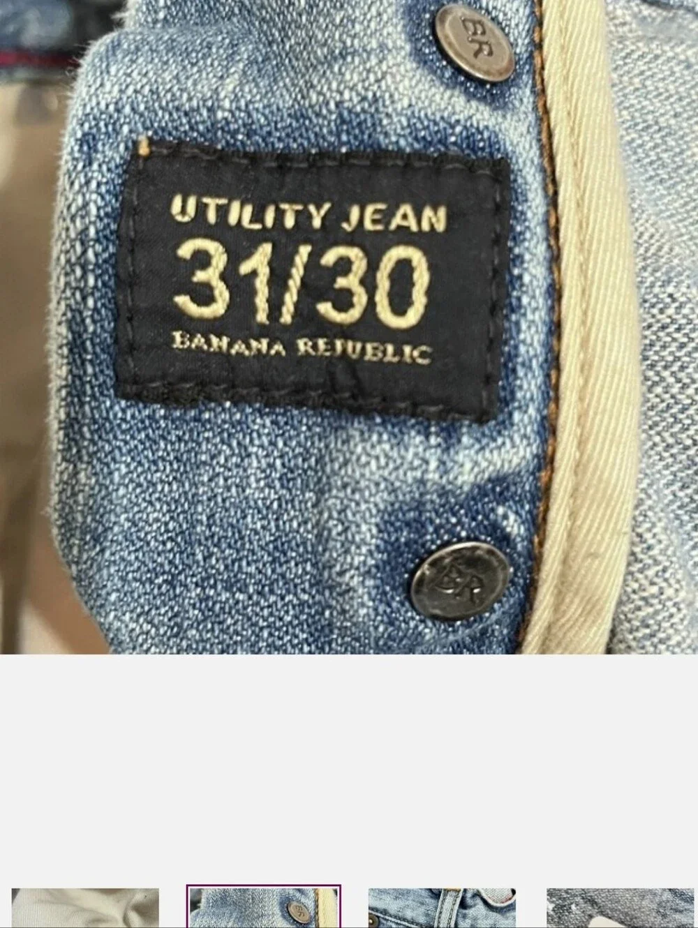 Vintage Banana Republic Jeans Mens 31X30 Blue Utility Button Fly Y2K‎ Denim